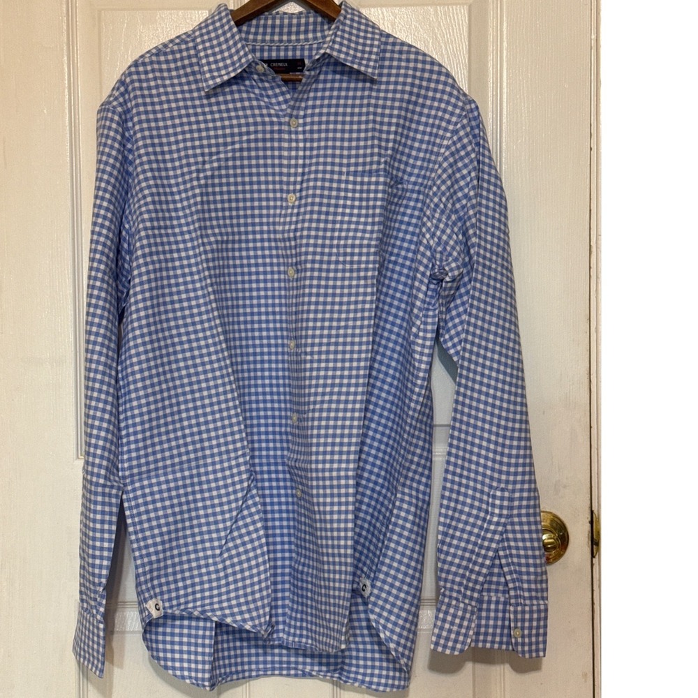 Cremieux Classics Mens‎ Blue Gingham Check Long Sleeve Button Down Shirt Medium
